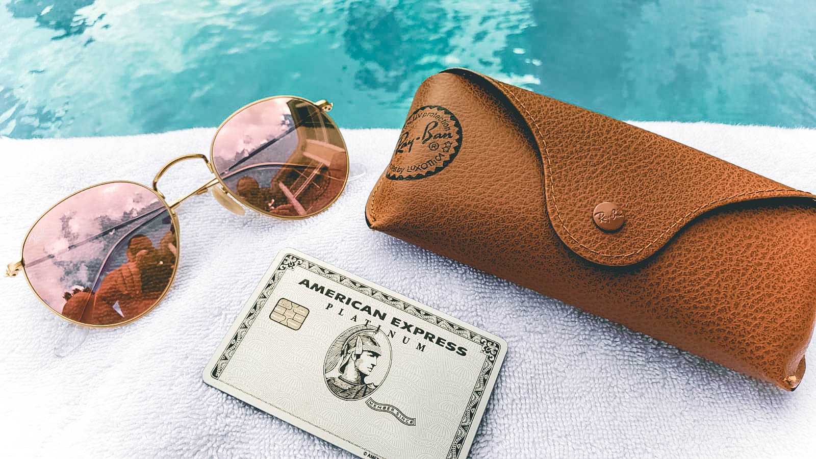 Rose and Gold Ray-Ban Aviators purchased with the American Express Platinum Card credits!