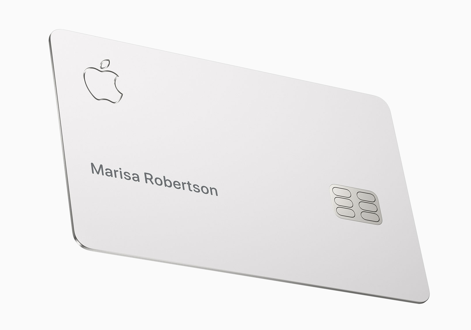Photo of the 2019 Apple Card. This is the physical titanium card you can request.