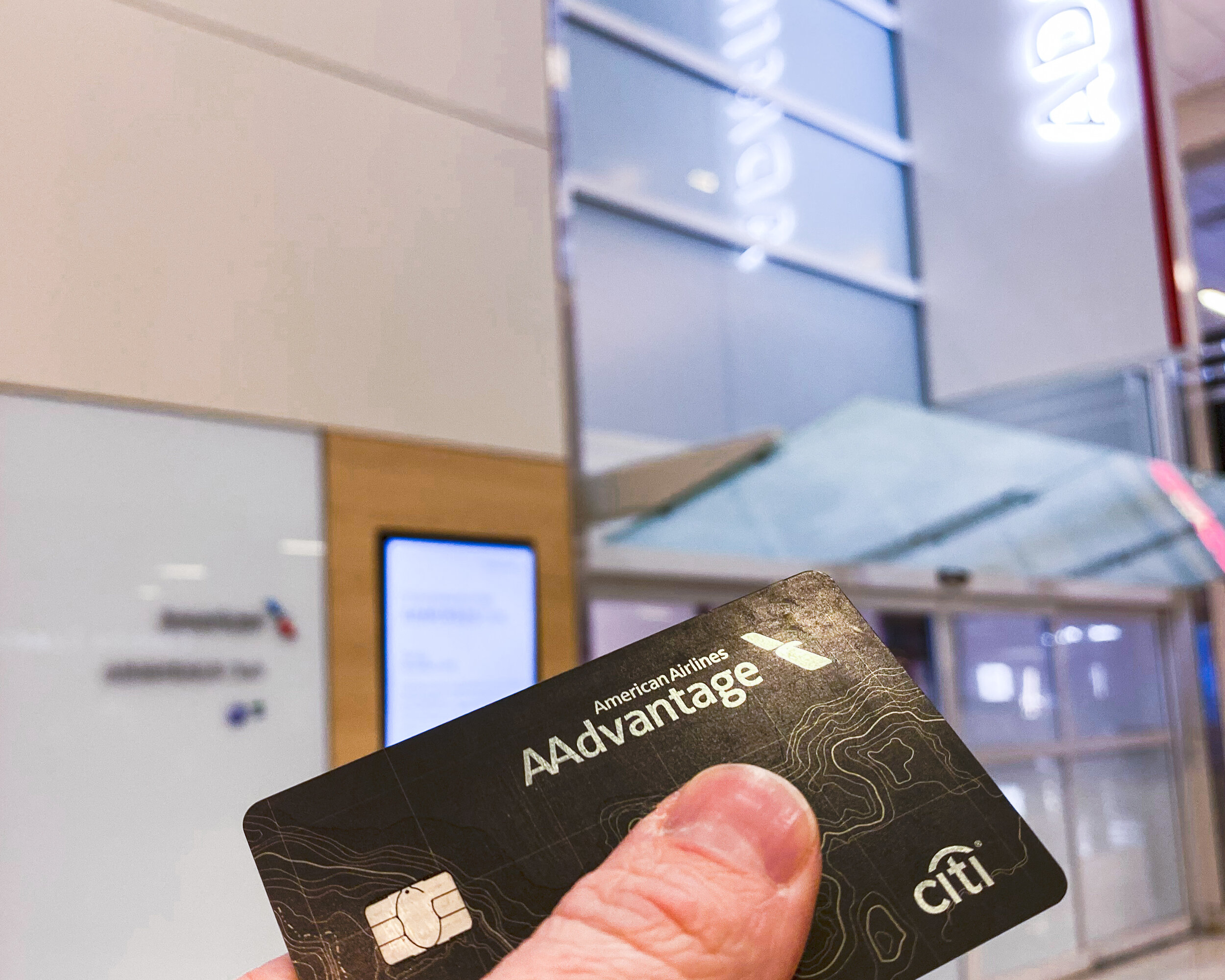 The Citi / AAdvantage Executive World Elite Mastercard at the Admirals Club in DFW Terminal D