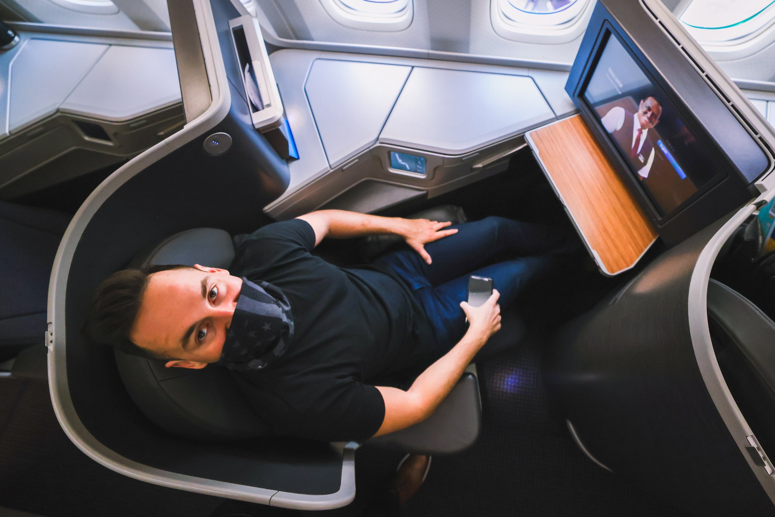 You can redeem Membership Reward points for international business class flights!